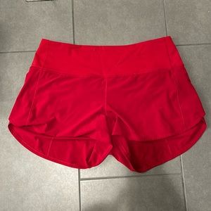 Lululemon red speed up shorts worn and washed once